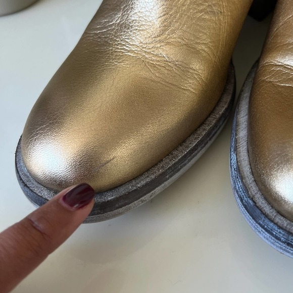 Free People Gold Essential Slouch Knee High Block Heel Boots Womens 37 - Picture 7 of 13